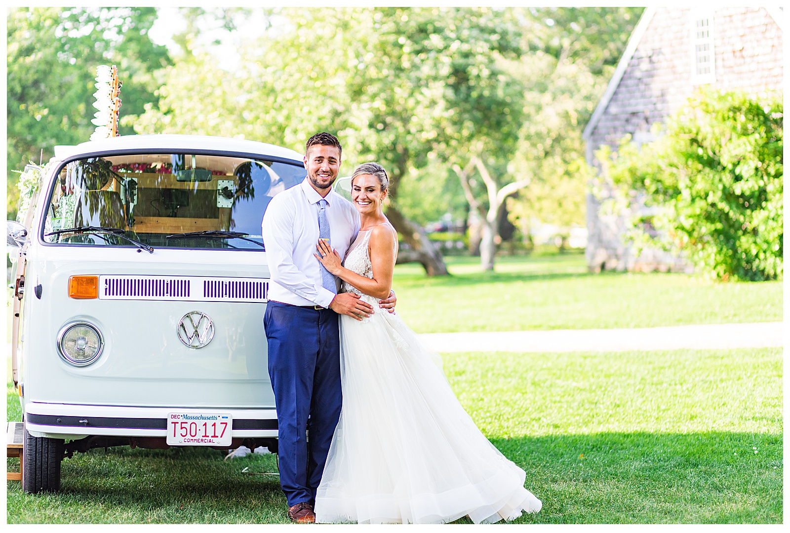 Jillian and Joseph on their wedding day on Martha's Vineyard