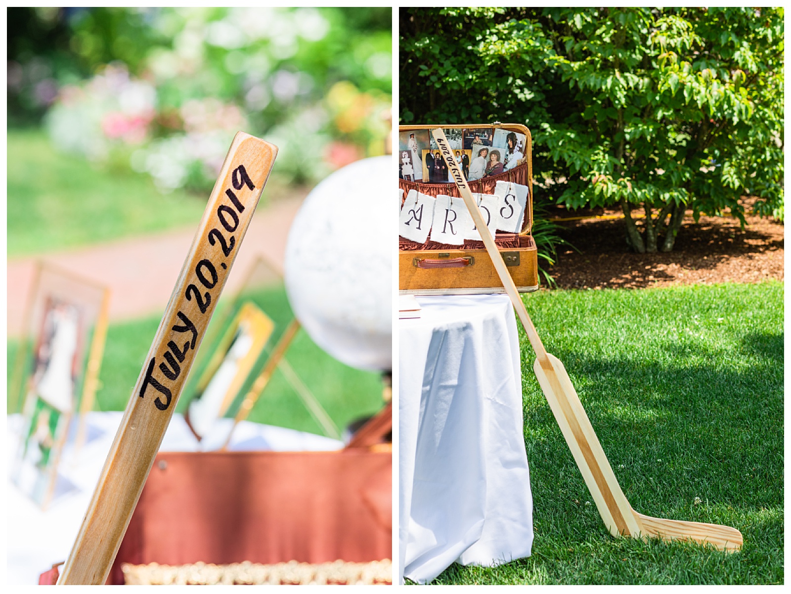 hockey stick with wedding date